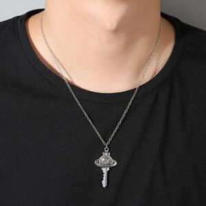Necklace retro planet universe key new e17